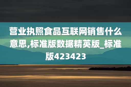 营业执照食品互联网销售什么意思,标准版数据精英版_标准版423423
