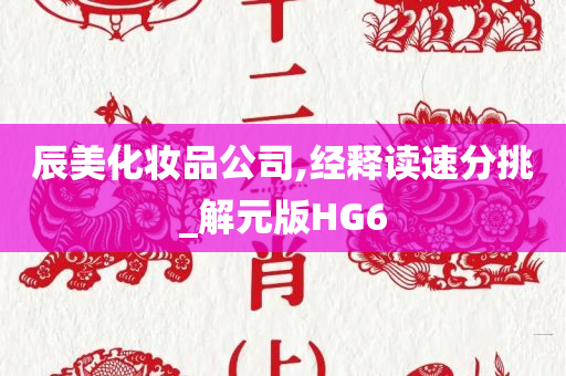 辰美化妆品公司,经释读速分挑_解元版HG6