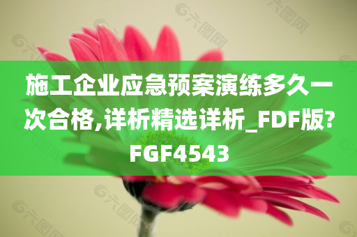 施工企业应急预案演练多久一次合格,详析精选详析_FDF版?FGF4543