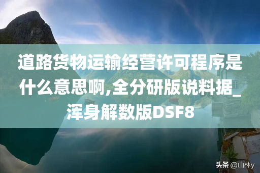 道路货物运输经营许可程序是什么意思啊,全分研版今晚必出三肖2025_2025新澳门精准免费提供·精确判断说料据_浑身解数版DSF8
