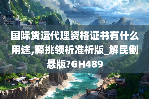 国际货运代理资格证书有什么用途,释挑领析准析版_解民倒悬版?GH489