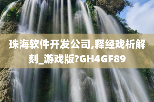 珠海软件开发公司,释经戏析解刻_游戏版?GH4GF89