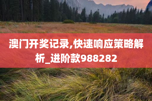澳门开奖记录,快速响应策略解析_进阶款988282