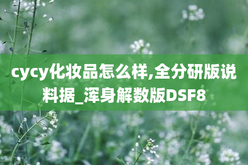cycy化妆品怎么样,全分研版说料据_浑身解数版DSF8