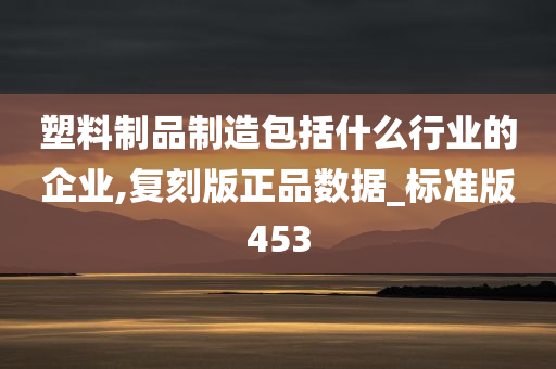 塑料制品制造包括什么行业的企业,复刻版正品数据_标准版453