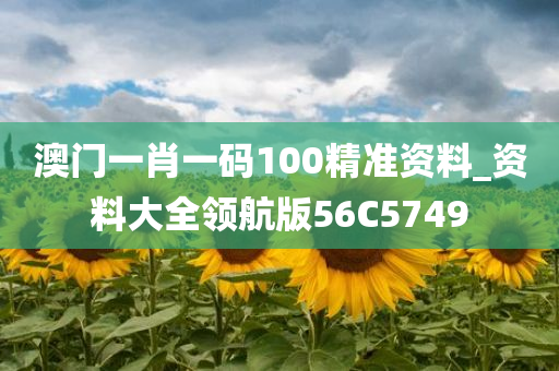 澳门一肖一码100精准资料_资料大全领航版56C5749