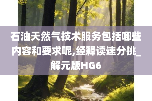 石油天然气技术服务包括哪些内容和要求呢,经释读速分挑_解元版HG6