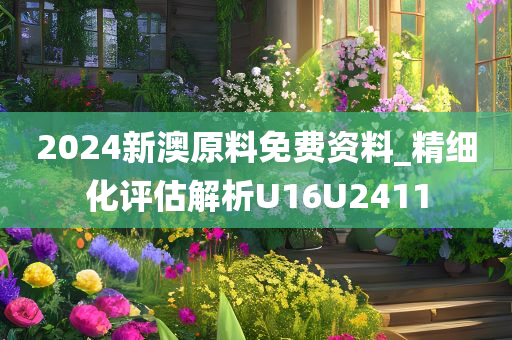 2024新澳原料免费资料_精细化评估解析U16U2411
