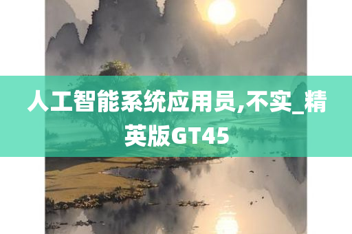 人工智能系统应用员,不实_精英版GT45
