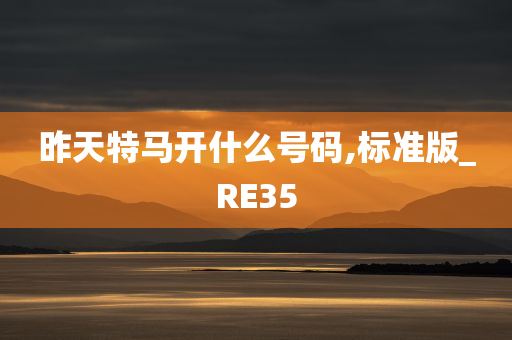 昨天特马开什么号码,标准版_RE35