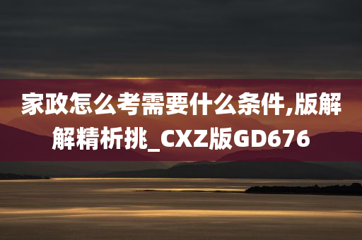 家政怎么考需要什么条件,版解解精析挑_CXZ版GD676