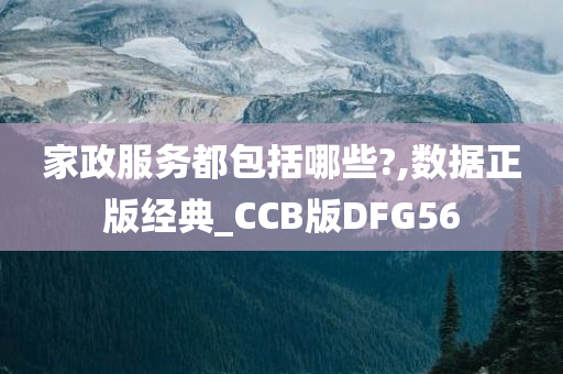 家政服务都包括哪些?,数据正版经典_CCB版DFG56