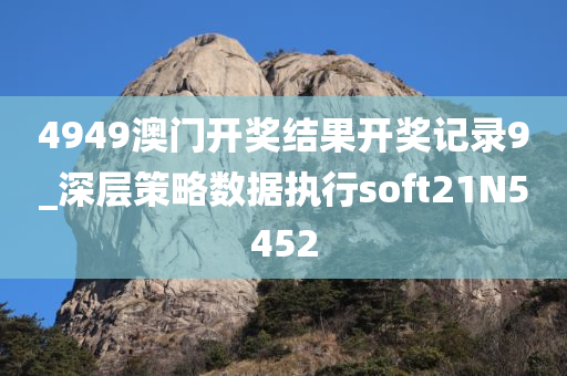 4949澳门开奖结果开奖记录9_深层策略数据执行soft21N5452