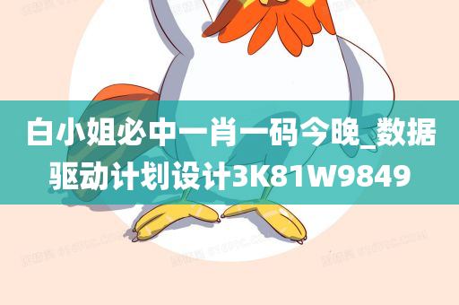 白小姐必中一肖一码今晚_数据驱动计划设计3K81W9849