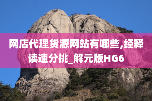 网店代理货源网站有哪些,经释读速分挑_解元版HG6