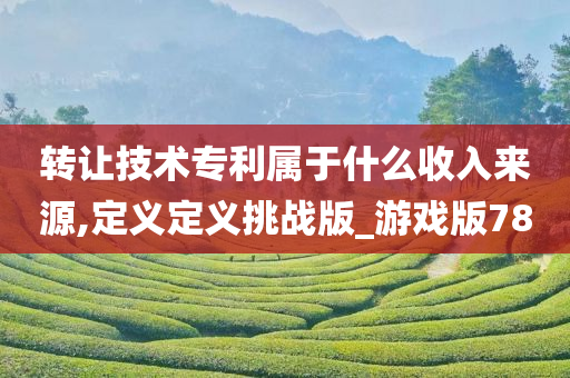 转让技术专利属于什么收入来源,定义定义挑战版_游戏版78