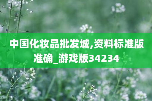 中国化妆品批发城,资料标准版准确_游戏版34234