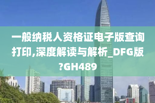 一般纳税人资格证电子版查询打印,深度解读与解析_DFG版?GH489