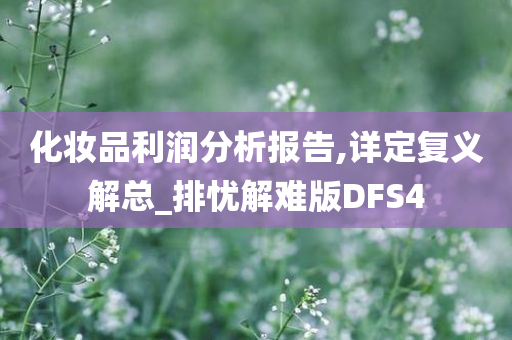 化妆品利润分析报告,详定复义解总_排忧解难版DFS4