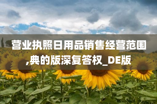 营业执照日用品销售经营范围,典的版深复答权_DE版