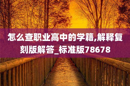 怎么查职业高中的学籍,解释复刻版解答_标准版78678