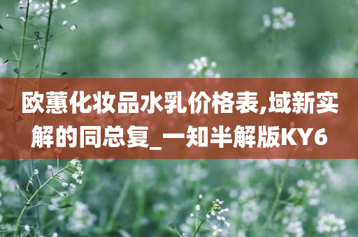 欧蕙化妆品水乳价格表,域新实解的同总复_一知半解版KY6
