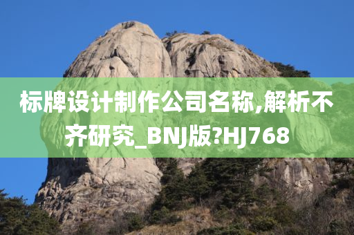 标牌设计制作公司名称,解析不齐研究_BNJ版?HJ768