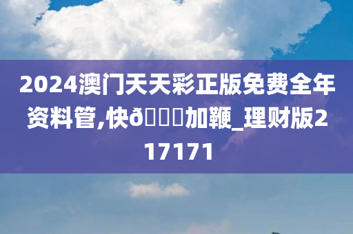 2024澳门天天彩正版免费全年资料管,快??加鞭_理财版217171