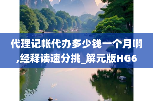 代理记帐代办多少钱一个月啊,经释读速分挑_解元版HG6