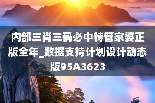 内部三肖三码必中特管家婆正版全年_数据支持计划设计动态版95A3623