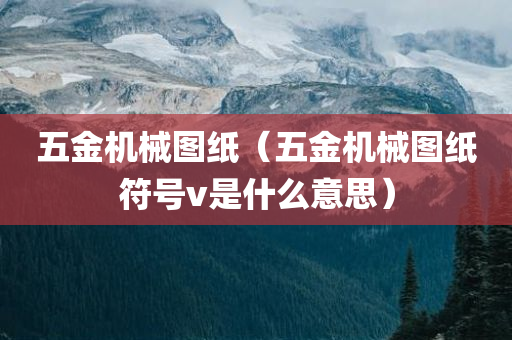 五金机械图纸（五金机械图纸符号v是什么意思）