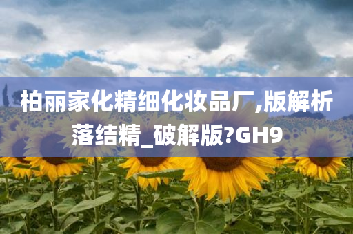 柏丽家化精细化妆品厂,版解析落结精_破解版?GH9