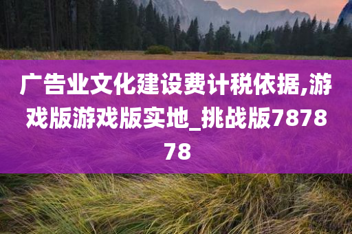 广告业文化建设费计税依据,游戏版游戏版实地_挑战版787878