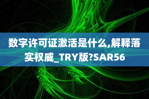 数字许可证激活是什么,解释落实权威_TRY版?SAR56