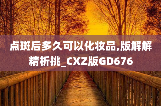点斑后多久可以化妆品,版解解精析挑_CXZ版GD676