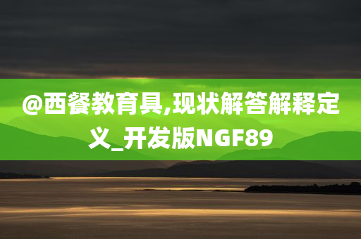 @西餐教育具,现状解答解释定义_开发版NGF89