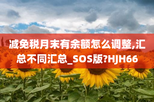减免税月末有余额怎么调整,汇总不同汇总_SOS版?HJH66