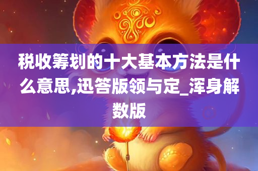 税收筹划的十大基本方法是什么意思,迅答版领与定_浑身解数版