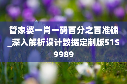 管家婆一肖一码百分之百准确_深入解析设计数据定制版51S9989