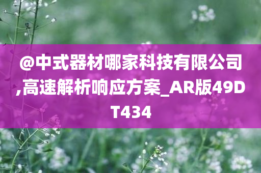 @中式器材哪家科技有限公司,高速解析响应方案_AR版49DT434