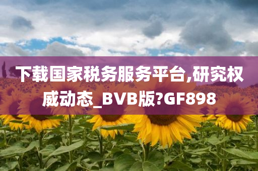 下载国家税务服务平台,研究权威动态_BVB版?GF898