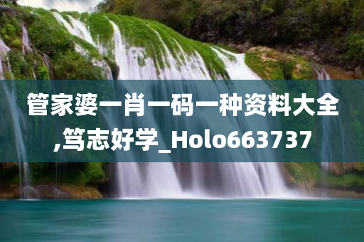 管家婆一肖一码一种资料大全,笃志好学_Holo663737