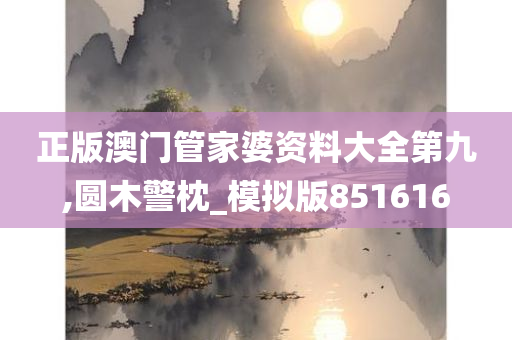 正版澳门管家婆资料大全第九,圆木警枕_模拟版851616