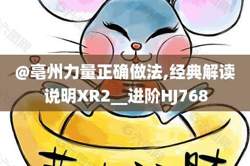 @亳州力量正确做法,经典解读说明XR2__进阶HJ768