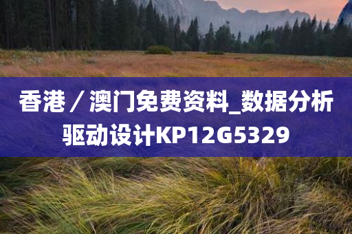 香港／澳门免费资料_数据分析驱动设计KP12G5329