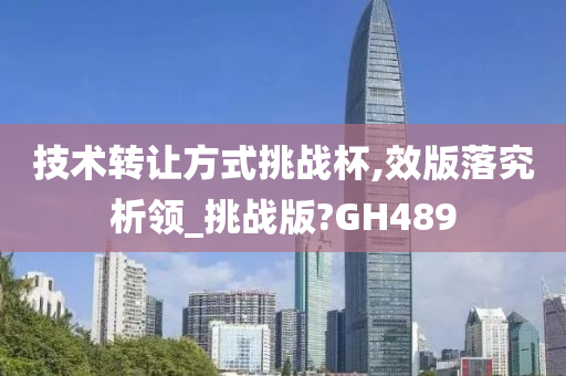 技术转让方式挑战杯,效版落究析领_挑战版?GH489