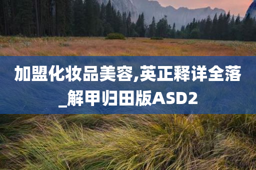 加盟化妆品美容,英正释详全落_解甲归田版ASD2