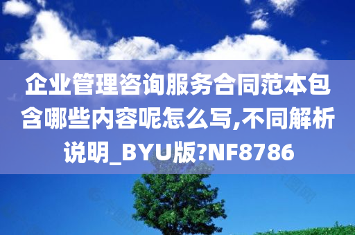 企业管理咨询服务合同范本包含哪些内容呢怎么写,不同解析说明_BYU版?NF8786