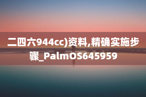 二四六944cc)资料,精确实施步骤_PalmOS645959