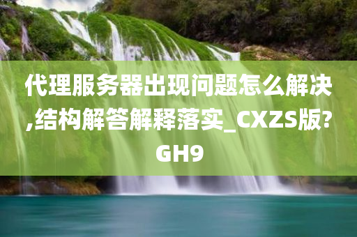 代理服务器出现问题怎么解决,结构解答解释落实_CXZS版?GH9